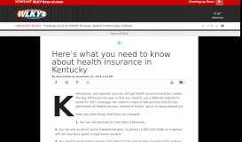 
							         Here's what you need to know about health insurance in Kentucky ...								  
							    