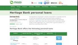 
							         Heritage Bank Personal Loans | Personal Loans | Mozo								  
							    