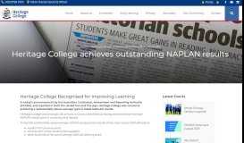 
							         Heritage College achieves outstanding NAPLAN results - Heritage ...								  
							    