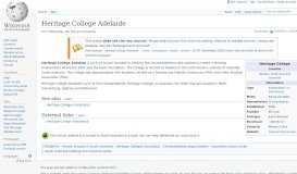 
							         Heritage College Adelaide - Wikipedia								  
							    