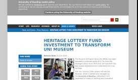 
							         Heritage Lottery Fund investment to transform Uni museum								  
							    