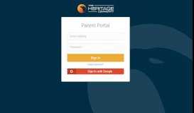 
							         Heritage Parent Portal								  
							    