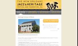 
							         Heritage School of Music | The New Orleans Jazz & Heritage Festival ...								  
							    