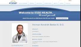 
							         Herman Kendrith Beebe III, D. - Esse Health								  
							    