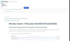
							         Heroku Users - Find your SendGrid Credentials | SendGrid ...								  
							    