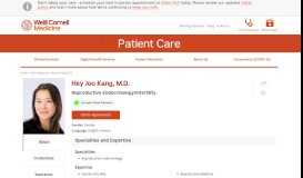 
							         Hey Joo Kang, M.D. | Weill Cornell Medicine								  
							    