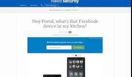 
							         Hey Portal, what's that Facebook device in my kitchen? – Naked Security								  
							    
