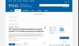 
							         HFE gene knockout produces mouse model of hereditary ... - PNAS								  
							    
