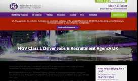 
							         HGV Recruitment Agency | HGV Class 1 Driver Jobs - H&G Recruitment								  
							    