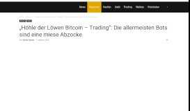 
							         „Höhle der Löwen Bitcoin - Trading“ ist eine miese Abzocke								  
							    
