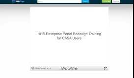 
							         HHS Enterprise Portal Redesign Training for CASA Users. - ppt ...								  
							    
