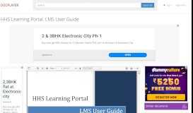 
							         HHS Learning Portal. LMS User Guide - PDF - DocPlayer.net								  
							    