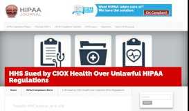 
							         HHS Sued by CIOX Health Over Unlawful HIPAA Regulations								  
							    