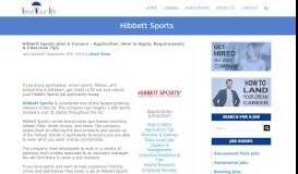 
							         Hibbett Sports Application | 2019 Careers, Job Requirements & Interview								  
							    