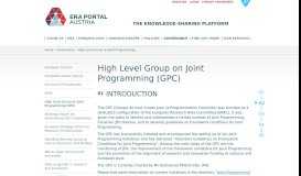 
							         High Level Group for Joint Programming (GPC) - ERA Portal Austria								  
							    