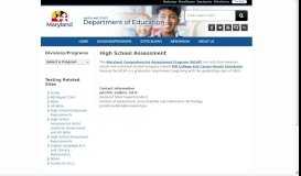 
							         High School Assessment - Maryland State Department of Education								  
							    