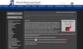 
							         High School Athletics - Anthony Wayne Local Schools								  
							    
