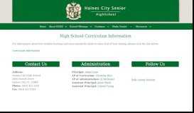 
							         High School Curriculum Information – Haines City High School								  
							    