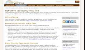 
							         High School Equivalency Tests (HSET) - Testing (CA Dept of Education)								  
							    