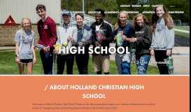
							         HIGH SCHOOL | Holland Christian Schools								  
							    