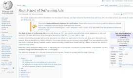 
							         High School of Performing Arts - Wikipedia								  
							    