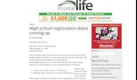 
							         High school registration dates coming up - Village Life | El Dorado Hills								  
							    