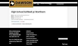 
							         High School Softball @ Wortham | Dawson Independent School District								  
							    