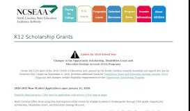 
							         High School State Scholarship Grants (K12) - North Carolina State ...								  
							    