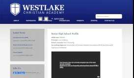 
							         High School - Westlake Christian Academy								  
							    