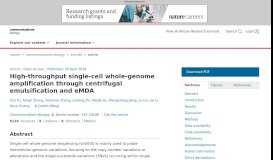 
							         High-throughput single-cell whole-genome amplification through ...								  
							    
