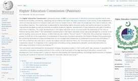 
							         Higher Education Commission (Pakistan) - Wikipedia								  
							    