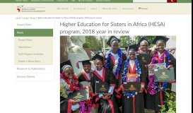 
							         Higher Education for Sisters in Africa (HESA) program, 2018 year in ...								  
							    