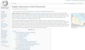 
							         Higher education in New Brunswick - Wikipedia								  
							    