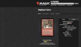 
							         Highland Giant (Portal) - Gatherer - Magic: The Gathering								  
							    