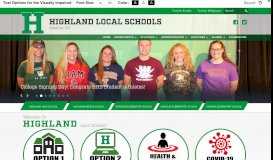 
							         Highland Local Schools: Home								  
							    