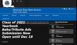 
							         Highland Park High School / Homepage								  
							    