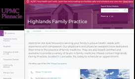 
							         Highlands Family Practice - Primary Care Doctors in Lancaster								  
							    