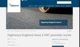 
							         Highways England Area 3 ASC provider works | Hanson UK								  
							    
