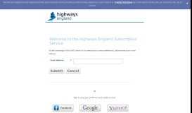 
							         Highways England Subscription Login - GovDelivery								  
							    