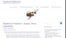 
							         Highways England - supply chain capability - England Highways								  
							    