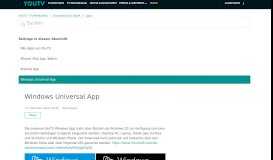 
							         Hilfe-Center - Windows Universal App - youtv								  
							    