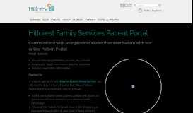 
							         Hillcrest Family Services Patient Portal								  
							    