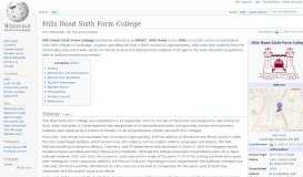 
							         Hills Road Sixth Form College - Wikipedia								  
							    