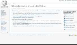 
							         Hillsong International Leadership College - Wikipedia								  
							    