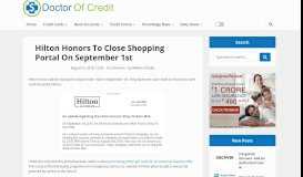 
							         Hilton Honors To Close Shopping Portal On September 1st - Doctor Of ...								  
							    