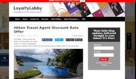 
							         Hilton Travel Agent Discount Rate Offer | LoyaltyLobby								  
							    