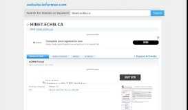 
							         hinet.echn.ca at WI. eCHN Portal - Website Informer								  
							    