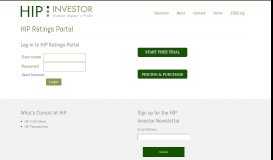 
							         HIP Ratings Portal - HIP Investor								  
							    