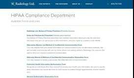 
							         HIPAA Compliance Department - Radiology Ltd.								  
							    