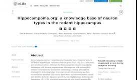 
							         Hippocampome.org: a knowledge base of neuron types in the ... - eLife								  
							    